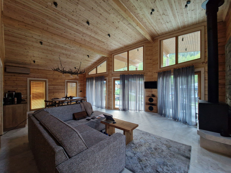 log cabin indoors